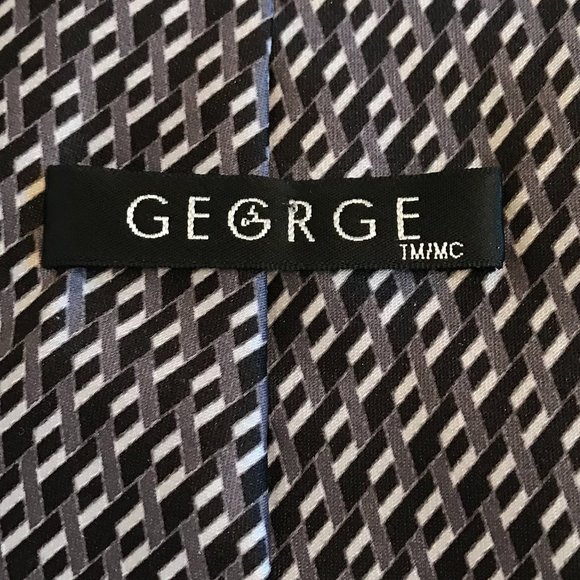 George Stain Resistant Grey and Black Patterned Men's Tie - Picture 6 of 8